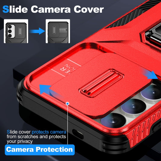 For Samsung Galaxy S24+ 5G / S25+ 5G Sliding Camshield Holder Phone Case(Red) by buy2fix