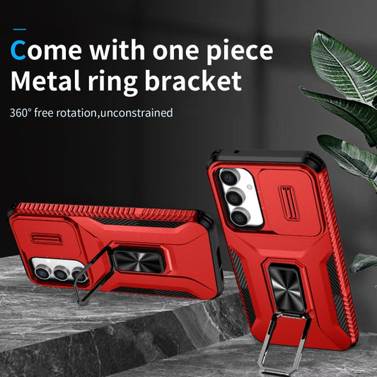 For Samsung Galaxy S23 FE 5G Sliding Camshield Holder Phone Case(Red) by buy2fix