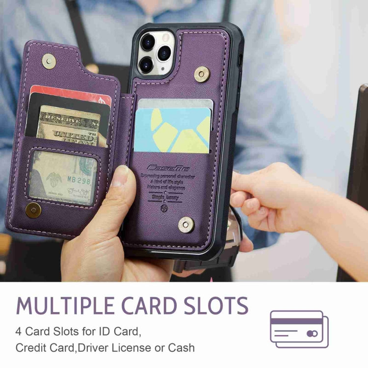 For iPhone 11 Pro CaseMe C22 Card Slots Holder RFID Anti-theft Phone Case(Purple) by CaseMe