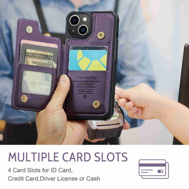 For iPhone 13 CaseMe C22 Card Slots Holder RFID Anti-theft Phone Case(Purple) by CaseMe
