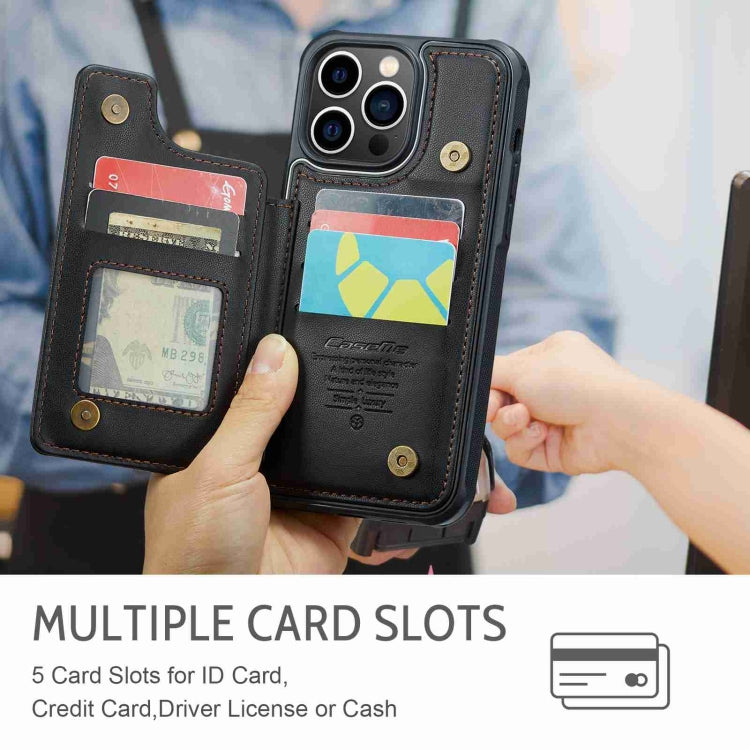 For iPhone 13 Pro Max CaseMe C22 Card Slots Holder RFID Anti-theft Phone Case(Black) by CaseMe