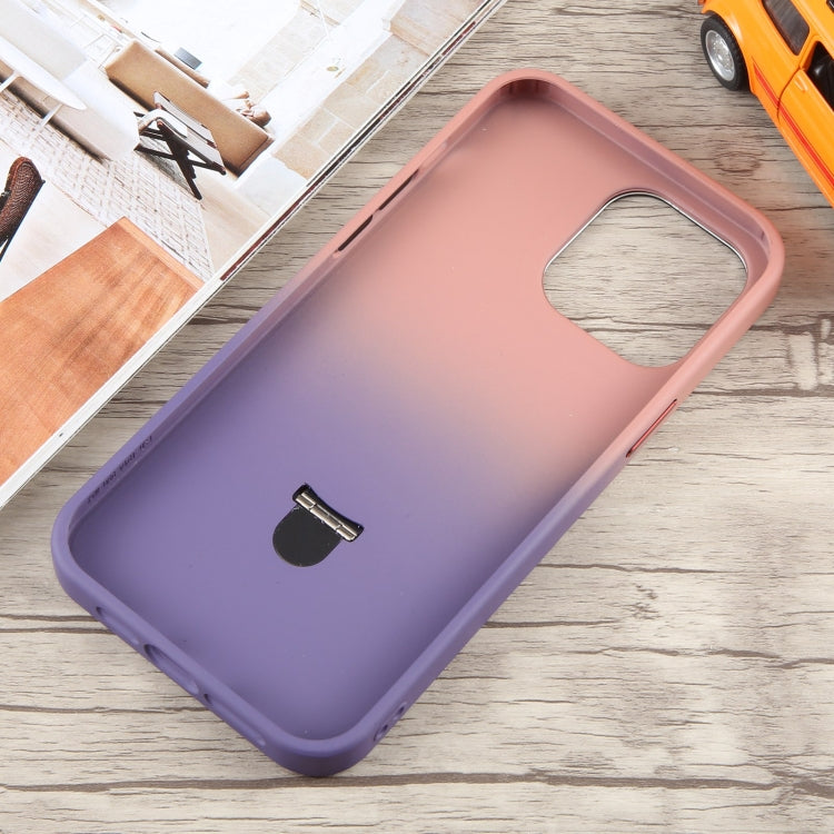 For iPhone 14 Plus Gradient MagSafe Holder Liquid TPU Hybrid PC Phone Case(Pink Purple) by buy2fix
