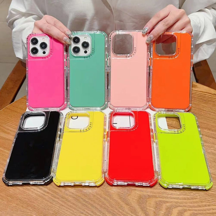 For iPhone 16 Pro Dreamland 3 in 1 Solid Color Transparent Frame PC + TPU Phone Case(Orange) by buy2fix