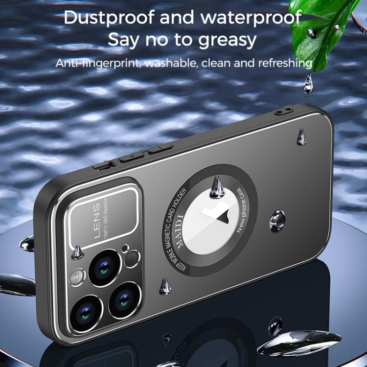 For iPhone 13 Pro Max Large Window MagSafe Skin Feel PC Phone Case(Black) by buy2fix