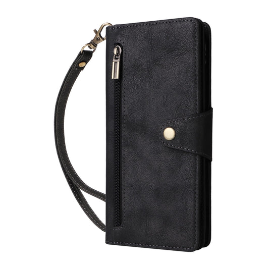 For Google Pixel 9 Pro Rivet Buckle 9 Cards Three Fold Leather Phone Case(Black) by buy2fix