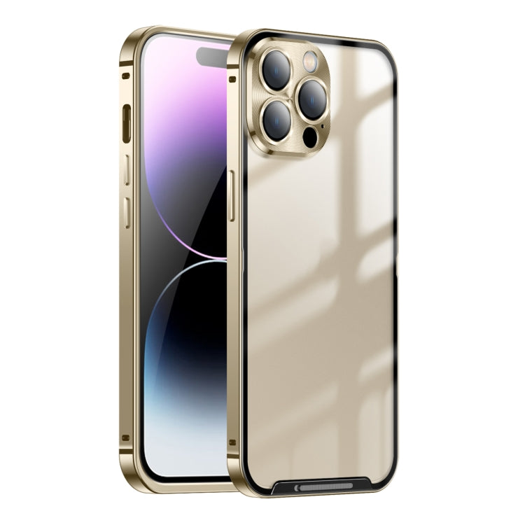 For iPhone 15 Pro Frosted Metal Phone Case(Gold) - iPhone 15 Pro Cases by buy2fix | Online Shopping UK | buy2fix