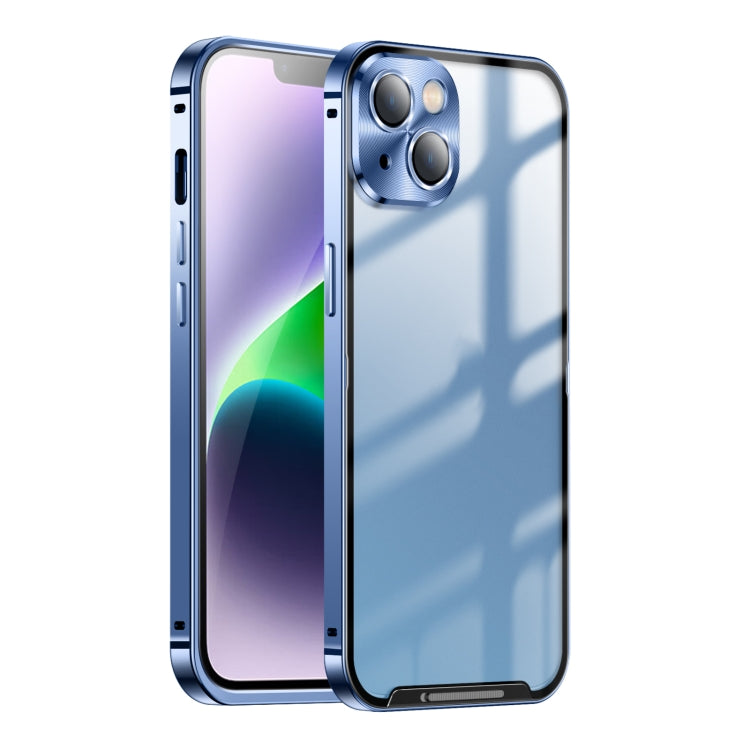 For iPhone 15 Frosted Metal Phone Case(Blue) - iPhone 15 Cases by buy2fix | Online Shopping UK | buy2fix