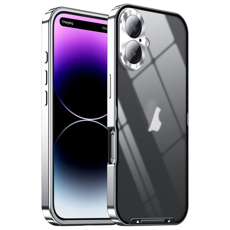 For iPhone 16 Frosted Metal Phone Case(Silver) by buy2fix