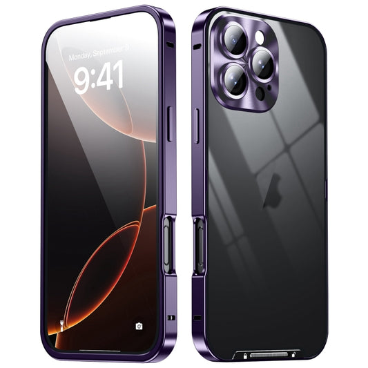 For iPhone 16 Pro Max Frosted Metal Phone Case(Purple) by buy2fix