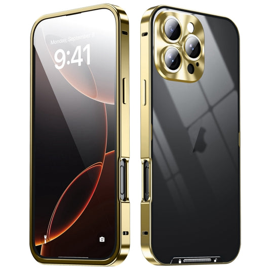 For iPhone 16 Pro Max Frosted Metal Phone Case(Gold) by buy2fix