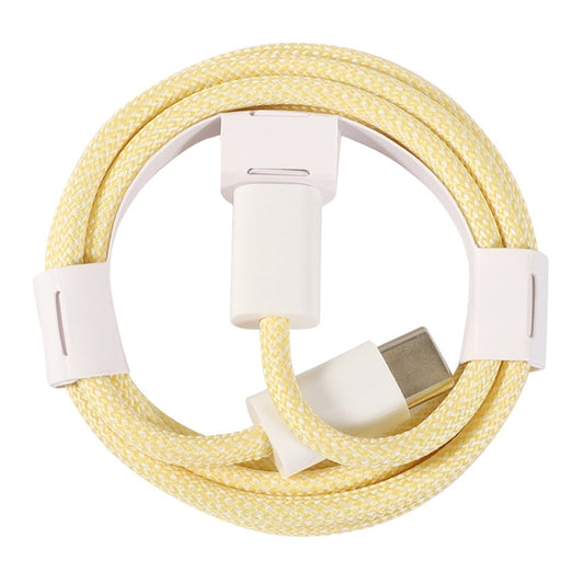 1m USB-C / Type-C to Type-C Macaron Braided Charging Cable(Yellow) by buy2fix