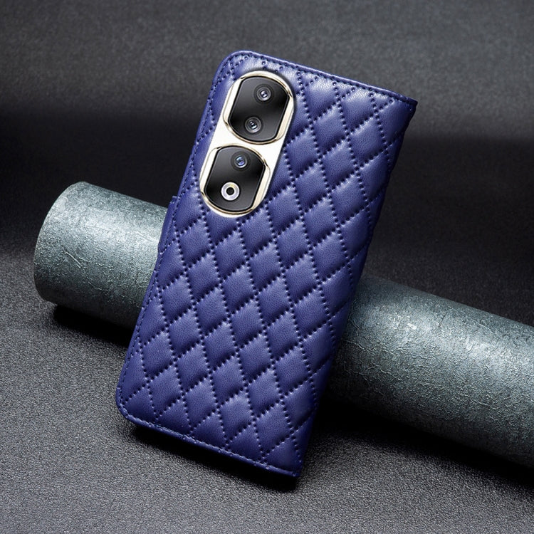 For Honor 90 Pro Diamond Lattice Wallet Flip Leather Phone Case(Blue) by buy2fix