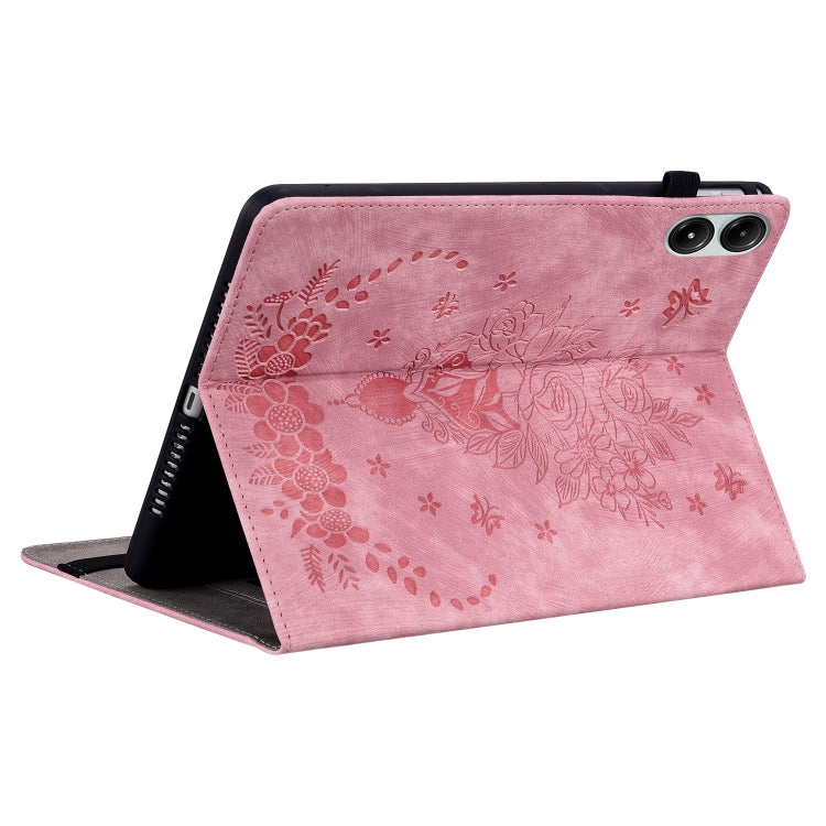 For Xiaomi Redmi Pad Pro 12.1 Butterfly Rose Embossed Leather Tablet Case(Pink) by buy2fix