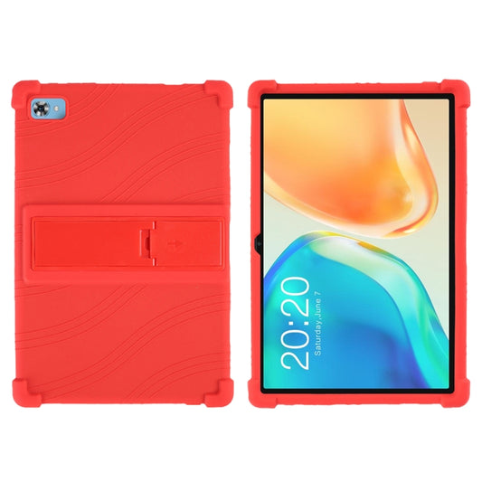 For Teclast M40 Plus Shockproof Silicone Tablet Protective Case with Holder(Red) by buy2fix