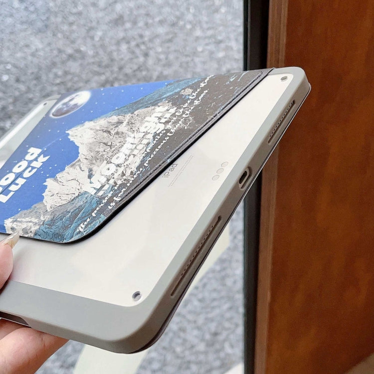 For iPad Air 11 2025 / 2024 Painted Magnetic Split Leather Tablet Case(Mountain Moon) by buy2fix