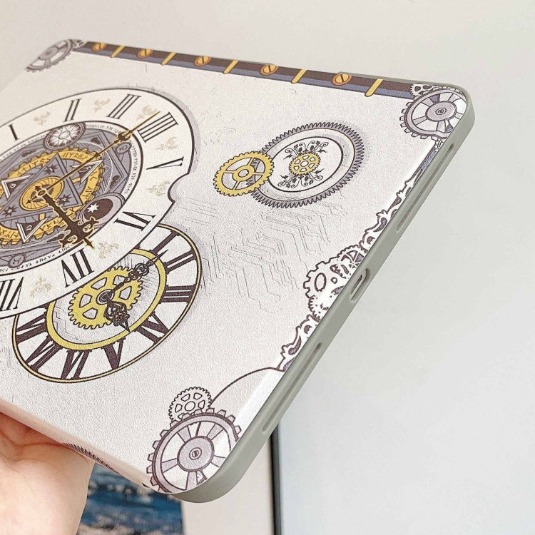 For iPad Air 11 2025 / 2024 Painted Magnetic Split Leather Tablet Case(Time Clock) by buy2fix