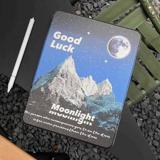 For iPad 10.2 2021 / 2020 / 10.5 Painted Magnetic Split Leather Tablet Case(Mountain Moon) - iPad 10.2 Cases by buy2fix | Online Shopping UK | buy2fix