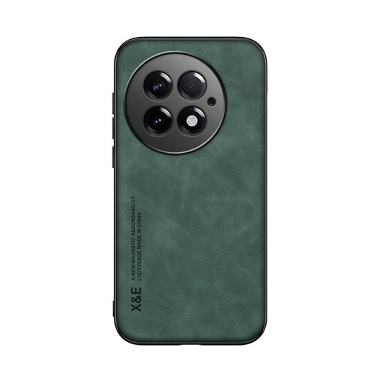For OnePlus 13 Skin Feel Magnetic Leather Back Phone Case(Green) by buy2fix