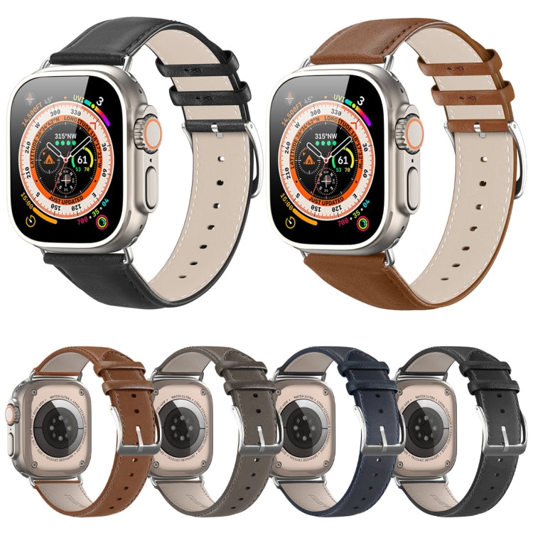 For Apple Watch 4 44mm DUX DUCIS YS Series Genuine Leather Watch Band(Brown) by DUX DUCIS