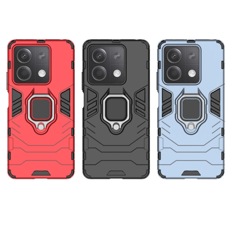 For Xiaomi Redmi Note 13 Shockproof PC + TPU Holder Phone Case(Red) by buy2fix