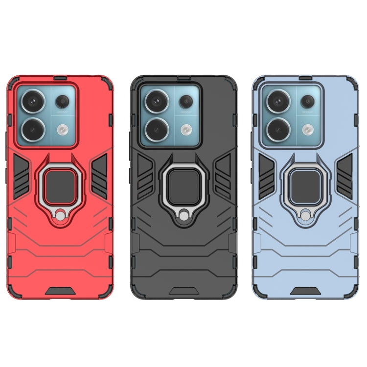 For Xiaomi Redmi Note 13 Pro Shockproof PC + TPU Holder Phone Case(Navy Blue) by buy2fix