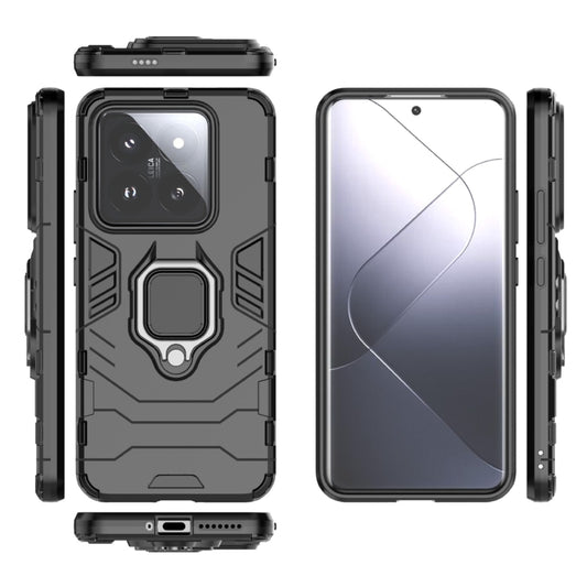 For Xiaomi 14 Pro Shockproof PC + TPU Holder Phone Case(Black) by buy2fix