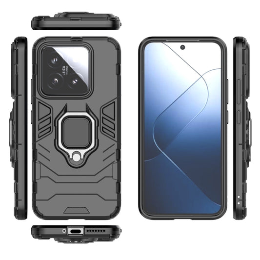 For Xiaomi 14 Shockproof PC + TPU Holder Phone Case(Black) by buy2fix