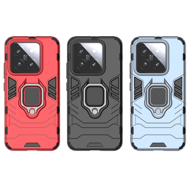 For Xiaomi 14 Shockproof PC + TPU Holder Phone Case(Navy Blue) by buy2fix