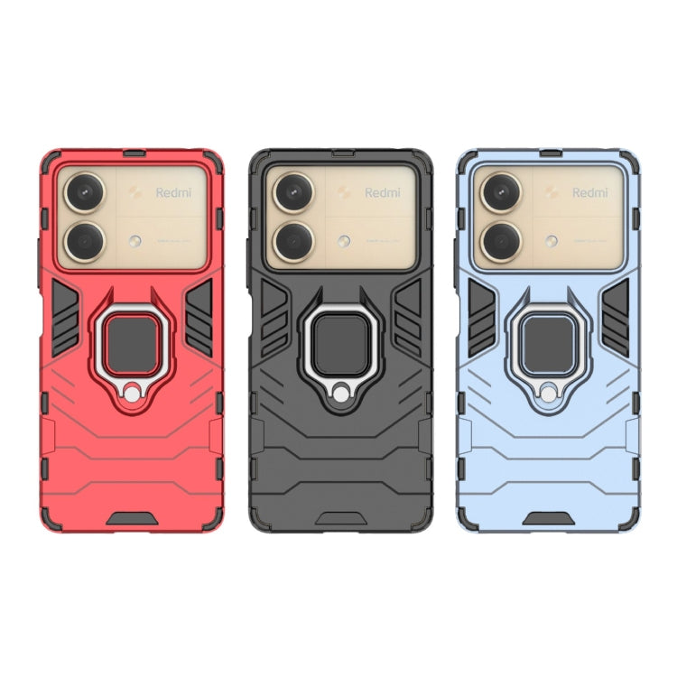 For Xiaomi Redmi Note 13R Pro 5G Shockproof PC + TPU Holder Phone Case(Red) by buy2fix