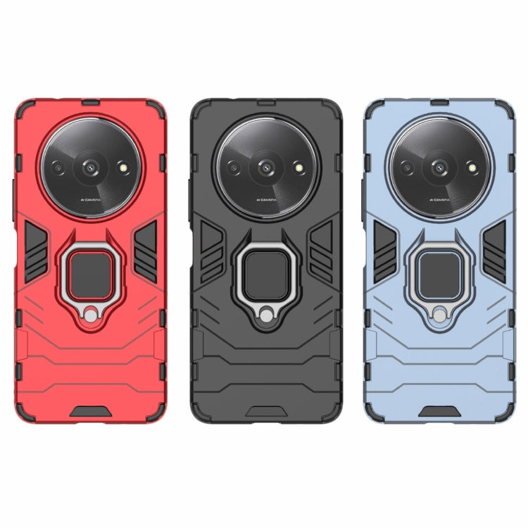 For Xiaomi Redmi A3 4G Shockproof PC + TPU Holder Phone Case(Red) by buy2fix