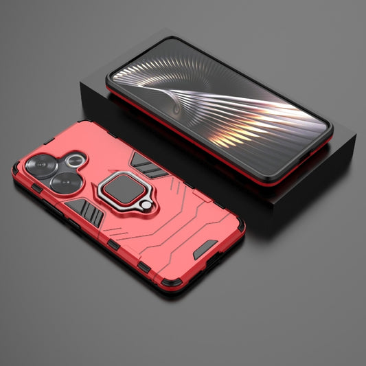 For Xiaomi Redmi Turbo 3 Shockproof PC + TPU Holder Phone Case(Red) by buy2fix
