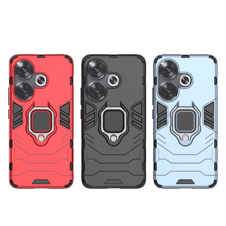For Xiaomi Redmi Turbo 3 Shockproof PC + TPU Holder Phone Case(Navy Blue) by buy2fix