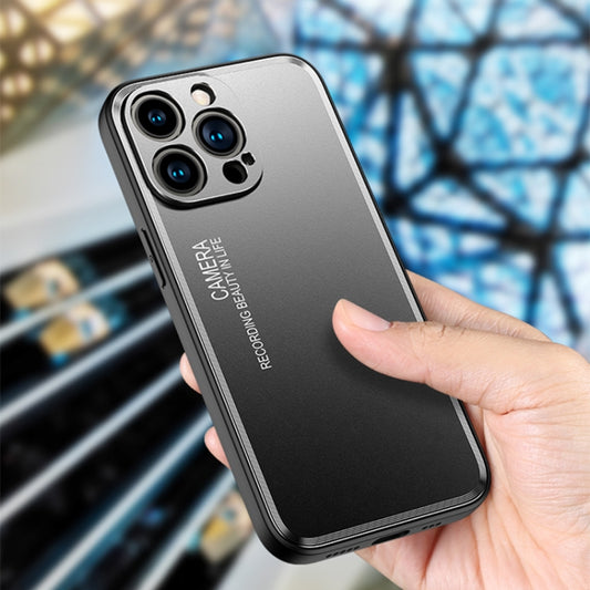 For iPhone 16 Pro Frosted Metal Phone Case(Black) by buy2fix