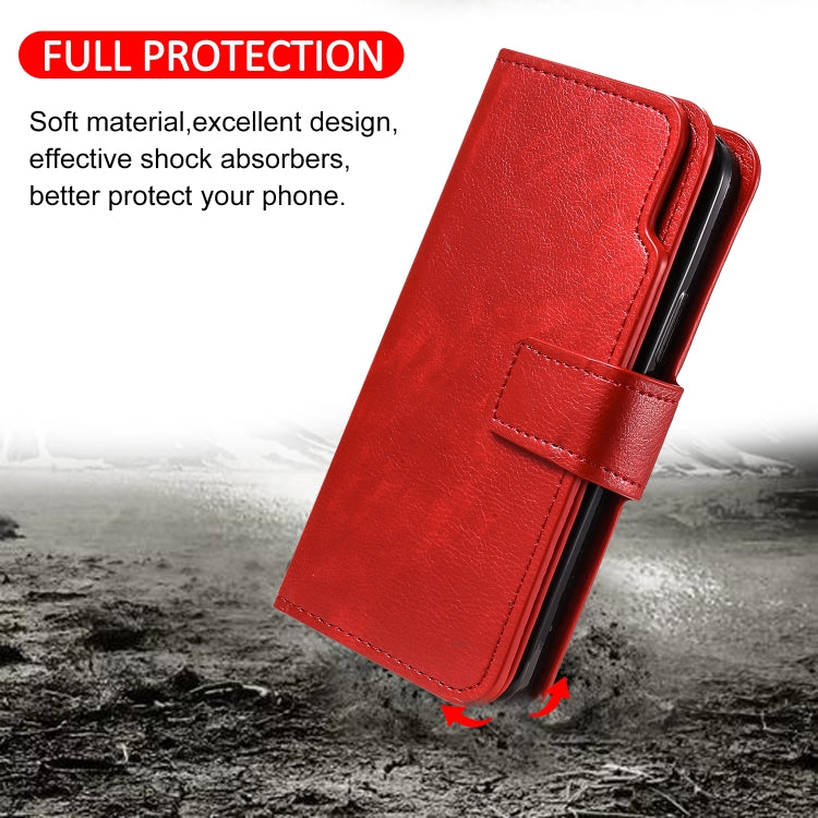 For iPhone 16 Tri-Fold 9-Card Wallets Leather Phone Case(Red) by buy2fix