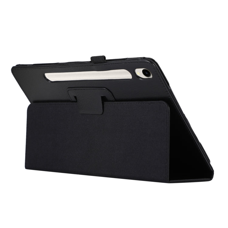 For Samsung Galaxy Tab S9+ / S10+ Litchi Texture Leather Tablet Case with Holder(Black) by buy2fix