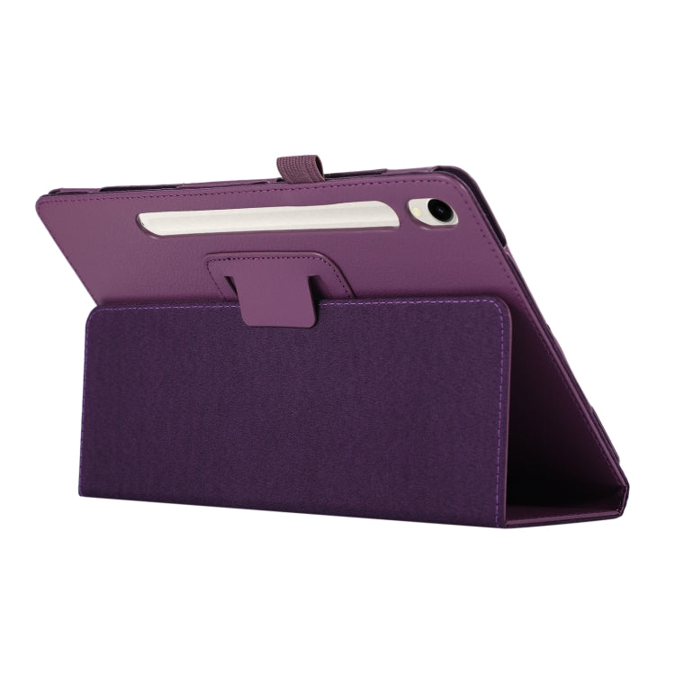 For Samsung Galaxy Tab S9+ / S10+ Litchi Texture Leather Tablet Case with Holder(Purple) by buy2fix