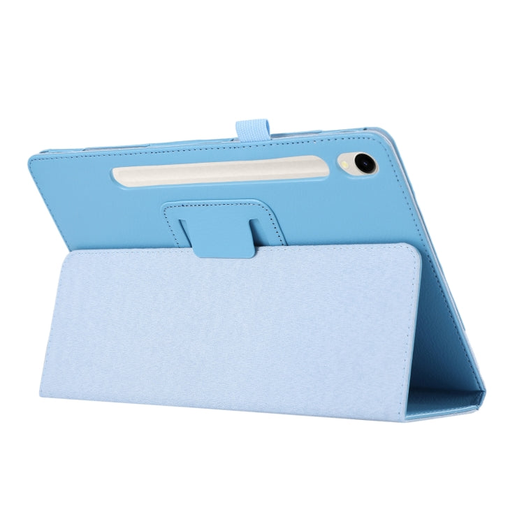 For Samsung Galaxy Tab S9+ / S10+ Litchi Texture Leather Tablet Case with Holder(Sky Blue) by buy2fix