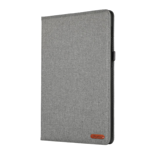 For Samsung Galaxy Tab S10 FE / S9 FE Fabric Texture Horizontal Flip Leather Tablet Case(Grey) by buy2fix
