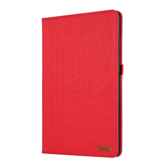 For Samsung Galaxy Tab S10 FE / S9 FE Fabric Texture Horizontal Flip Leather Tablet Case(Red) by buy2fix