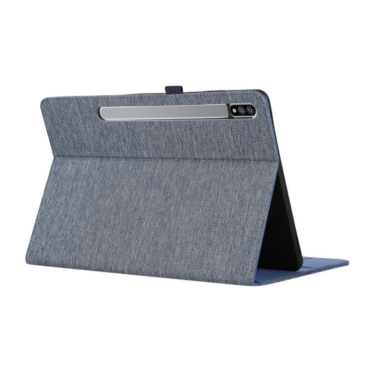 For Samsung Galaxy Tab S9+ / S10+ Fabric Texture Horizontal Flip Leather Tablet Case(Dark Blue) by buy2fix