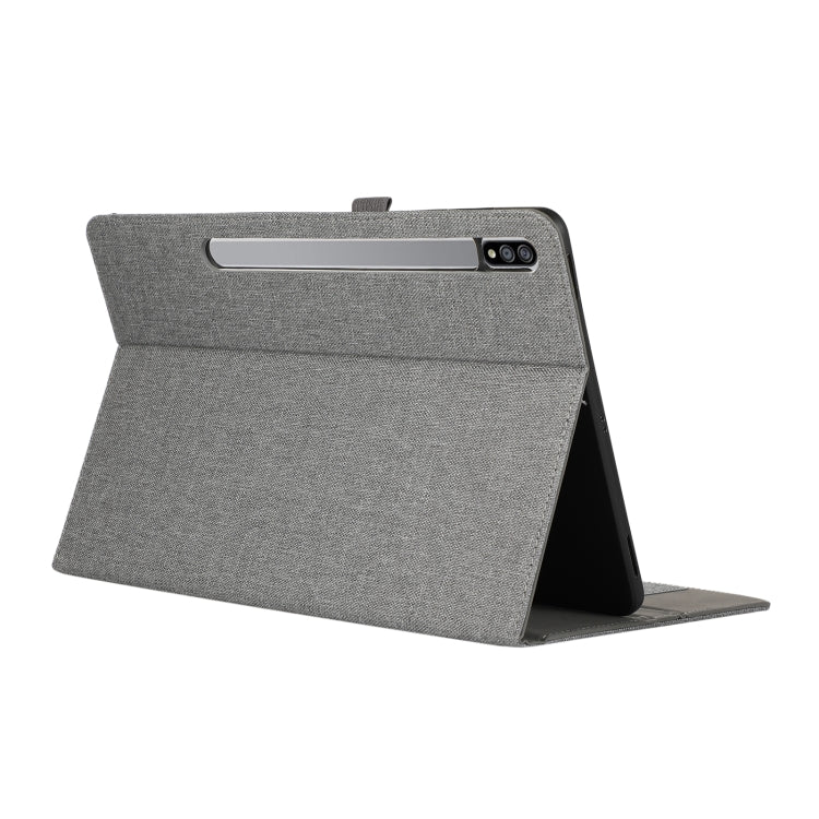 For Samsung Galaxy Tab S9+ / S10+ Fabric Texture Horizontal Flip Leather Tablet Case(Grey) by buy2fix