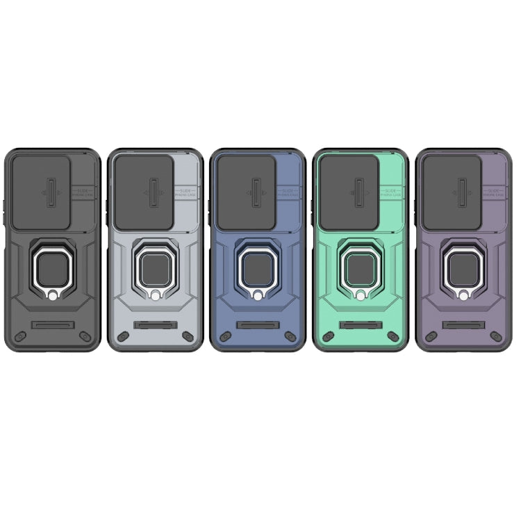 For Honor 200 Lite Global Sliding Camshield TPU + PC Shockproof Phone Case with Holder(Black) by buy2fix