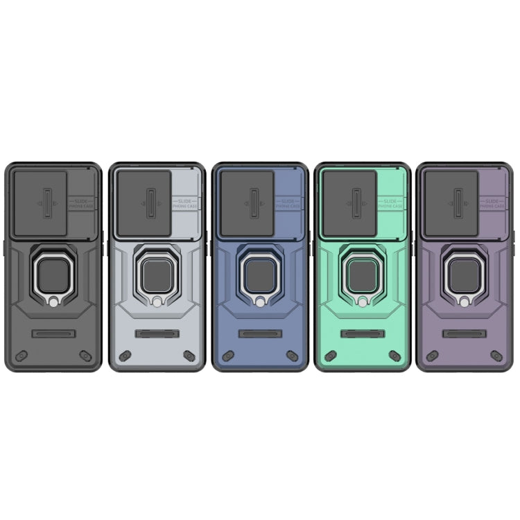 For OnePlus 11 5G Sliding Camshield TPU + PC Shockproof Phone Case with Holder(Grey) by buy2fix