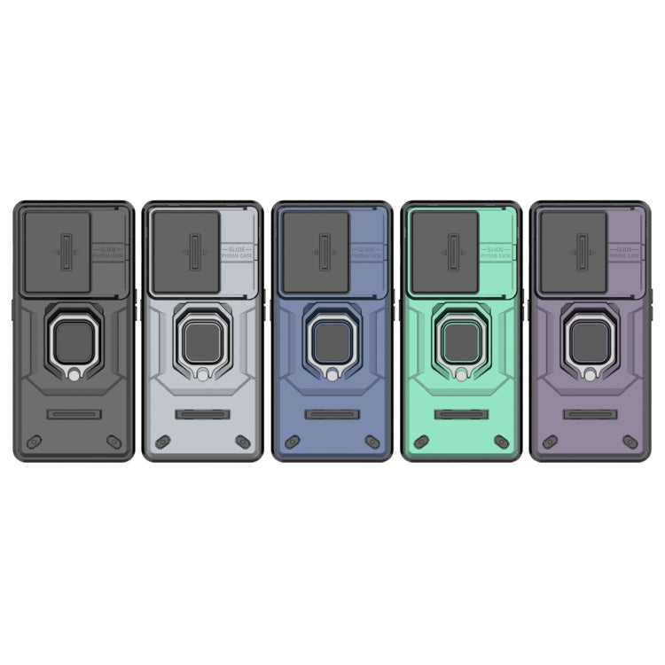 For OnePlus 11R 5G Sliding Camshield TPU + PC Shockproof Phone Case with Holder(Blue) by buy2fix