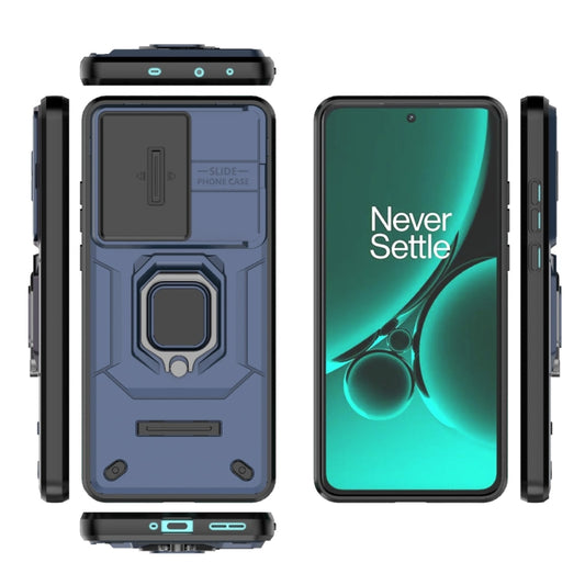 For OnePlus Nord CE3 5G Sliding Camshield TPU + PC Shockproof Phone Case with Holder(Blue) by buy2fix