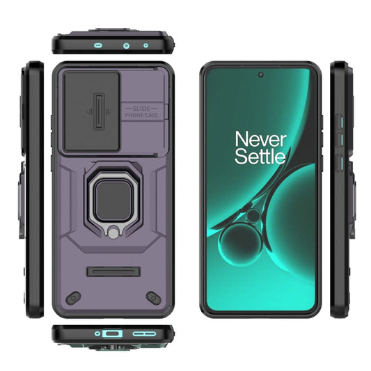 For OnePlus Nord CE3 5G Sliding Camshield TPU + PC Shockproof Phone Case with Holder(Purple) by buy2fix