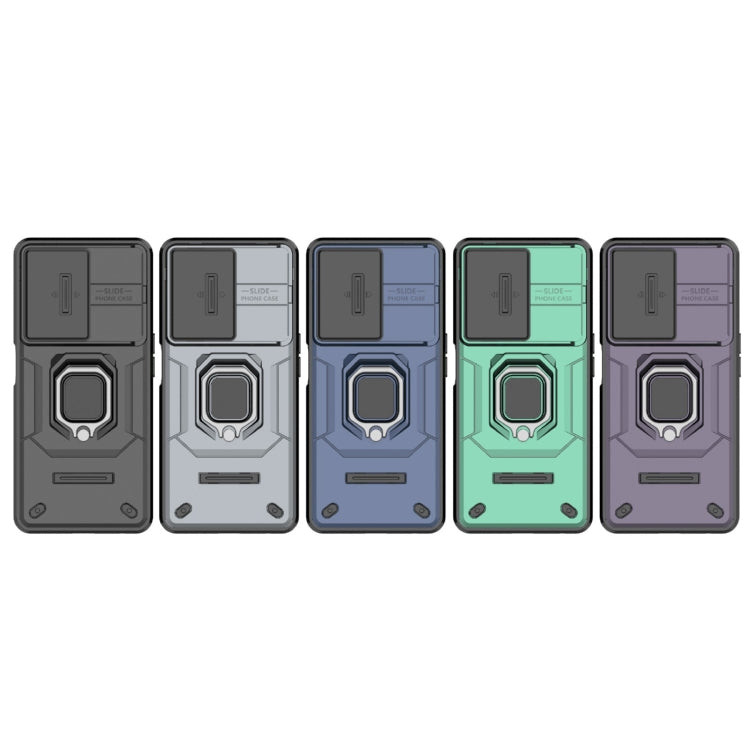 For OnePlus Nord CE 3 Lite 5G Sliding Camshield TPU + PC Shockproof Phone Case with Holder(Blue) by buy2fix