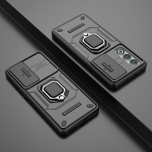 For OnePlus Nord CE4 5G Global Sliding Camshield TPU + PC Shockproof Phone Case with Holder(Black) by buy2fix