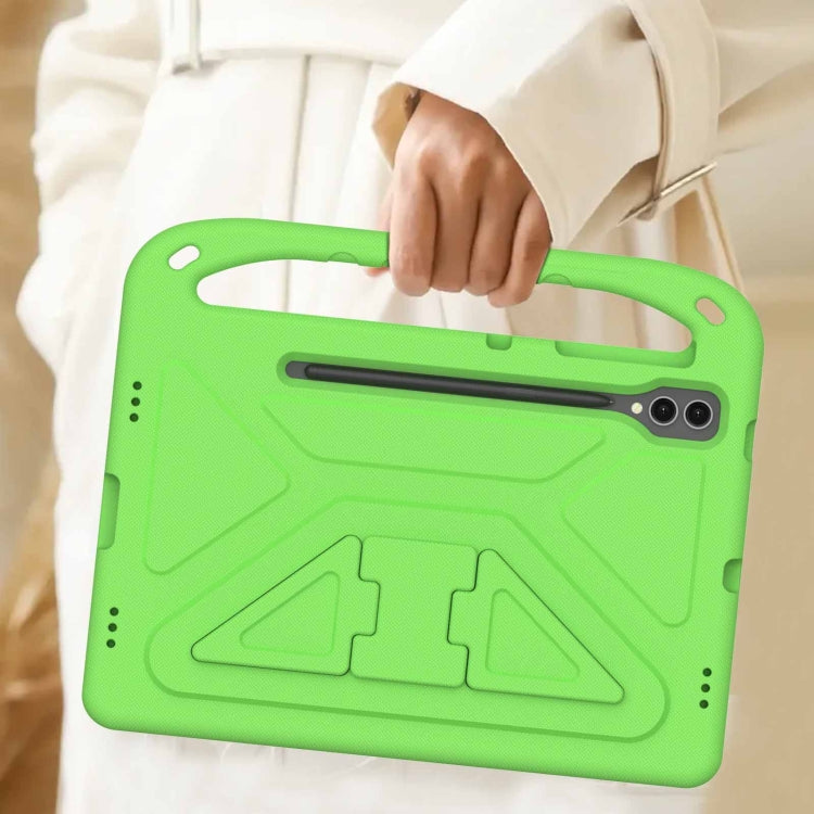 For Samsung Galaxy Tab S9+ Handle EVA Shockproof Tablet Case with Holder(Green) by buy2fix
