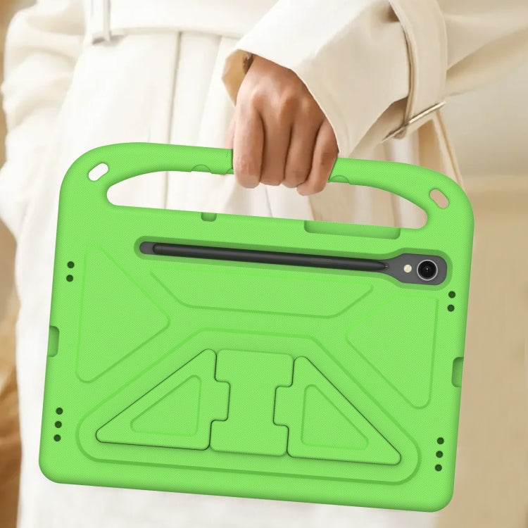 For Samsung Galaxy Tab S9 Handle EVA Shockproof Tablet Case with Holder(Green) by buy2fix